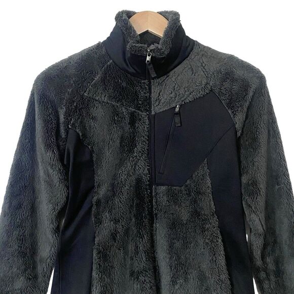 Columbia Womens Size Medium Plush Fleece Mixed Media Jacket Full Zip Black - Picture 2 of 12